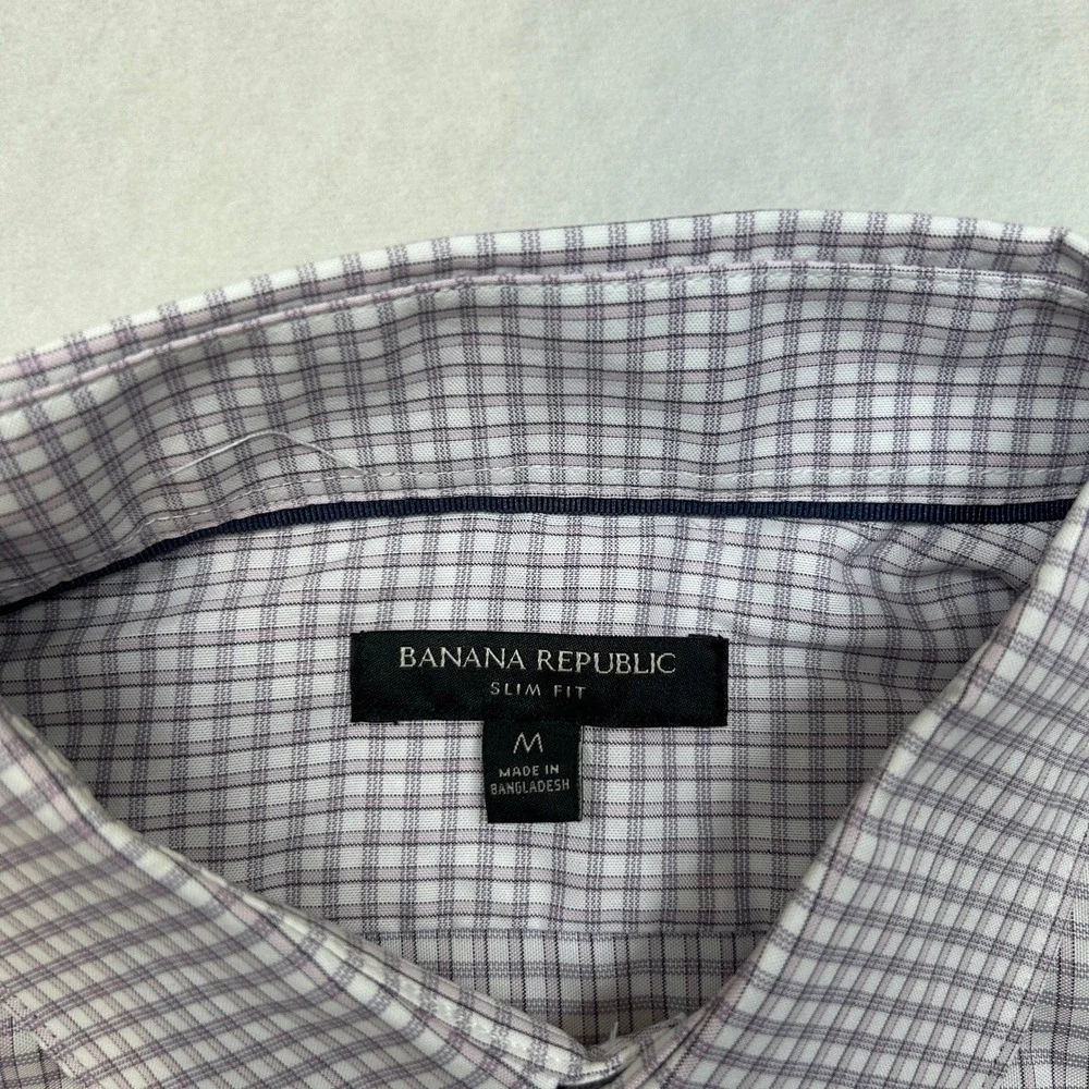 Banana Republic Slim Fit Shirt Mens Medium Multi Check Pattern Button Down‎